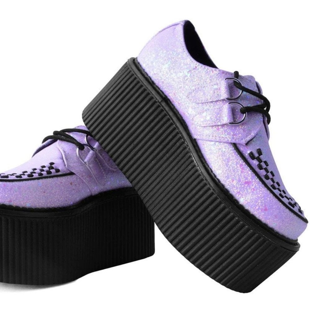 TUK Pink Multi Glitter Stratocreeper — Size W 7.5/M 5.5 — hard to fiind creepers